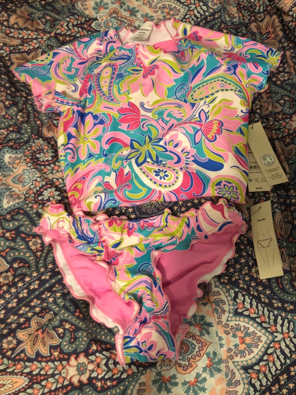 No Boundaries Paisley XXS Swim Suit